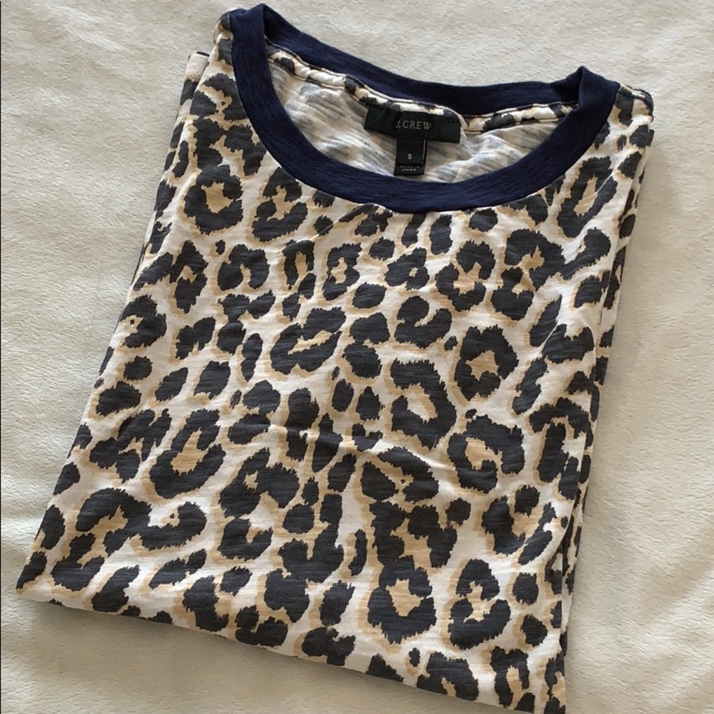 J Crew Leopard perfect tee